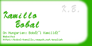 kamillo bobal business card